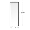 Full Length Mirror, Floor Mirror Dressing Mirror with Standing Holder Wall Mounted Mirror Framed Mirror for Cloakroom/Bedroom/Living Room (65'x24', Black)