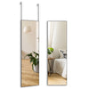 Full Length Mirror with Hanging Hooks for Door Wall Mounted Decoration Floor Dressing Mirror Full Body Mirror for Bedroom Living Room Bathroom (Black)