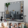 Black Lighted Vanity Mirror, Makeup Mirror with 17 Dimmable LED Bulbs