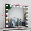 Black Lighted Vanity Mirror, Makeup Mirror with 17 Dimmable LED Bulbs